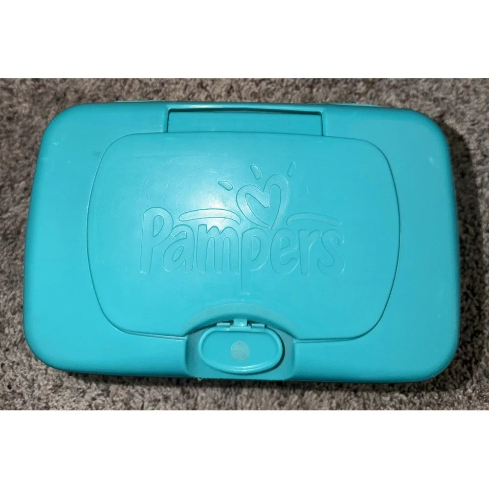Vintage Pampers Baby Wipe Dispenser Container Empty One Ups 2004 P & G Baby Care